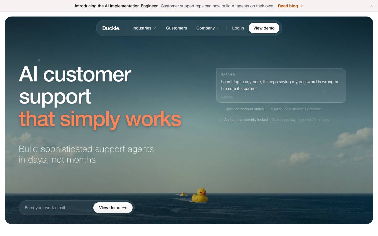 Duckie AI website preview