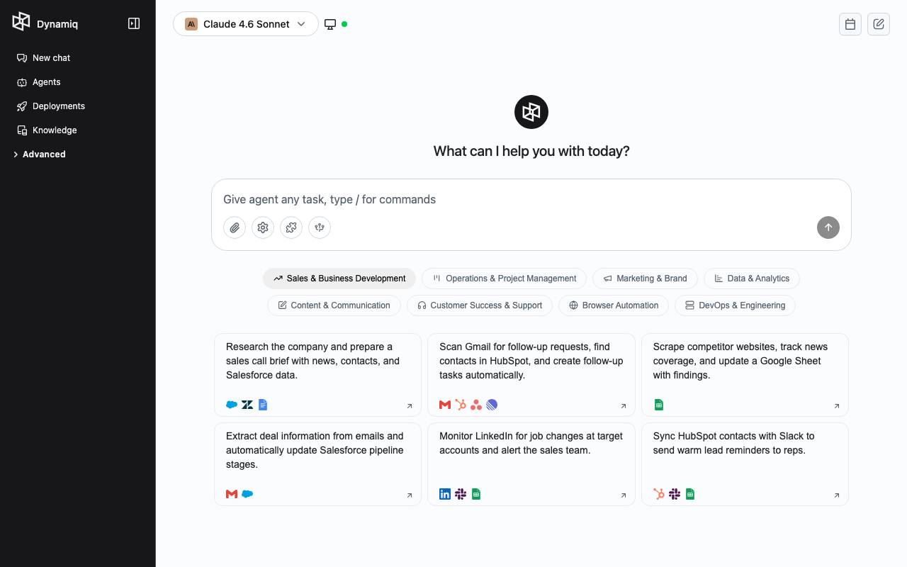 Dynamiq website preview