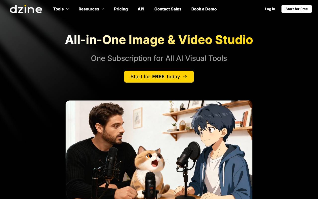 Dzine AI website preview