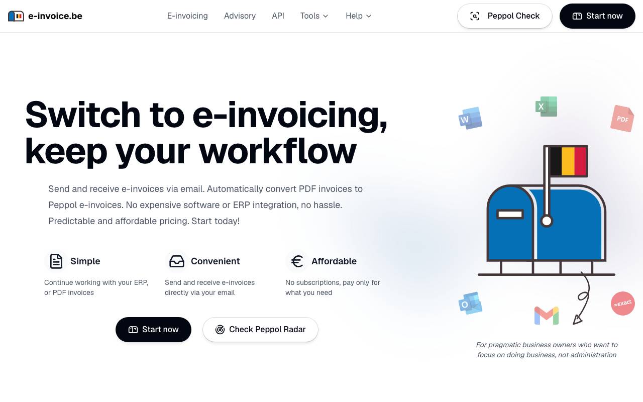 e-invoice website preview