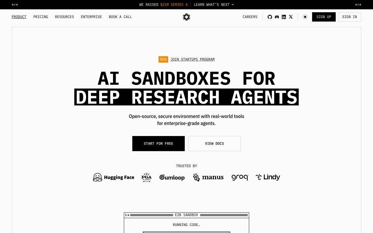 E2B website preview