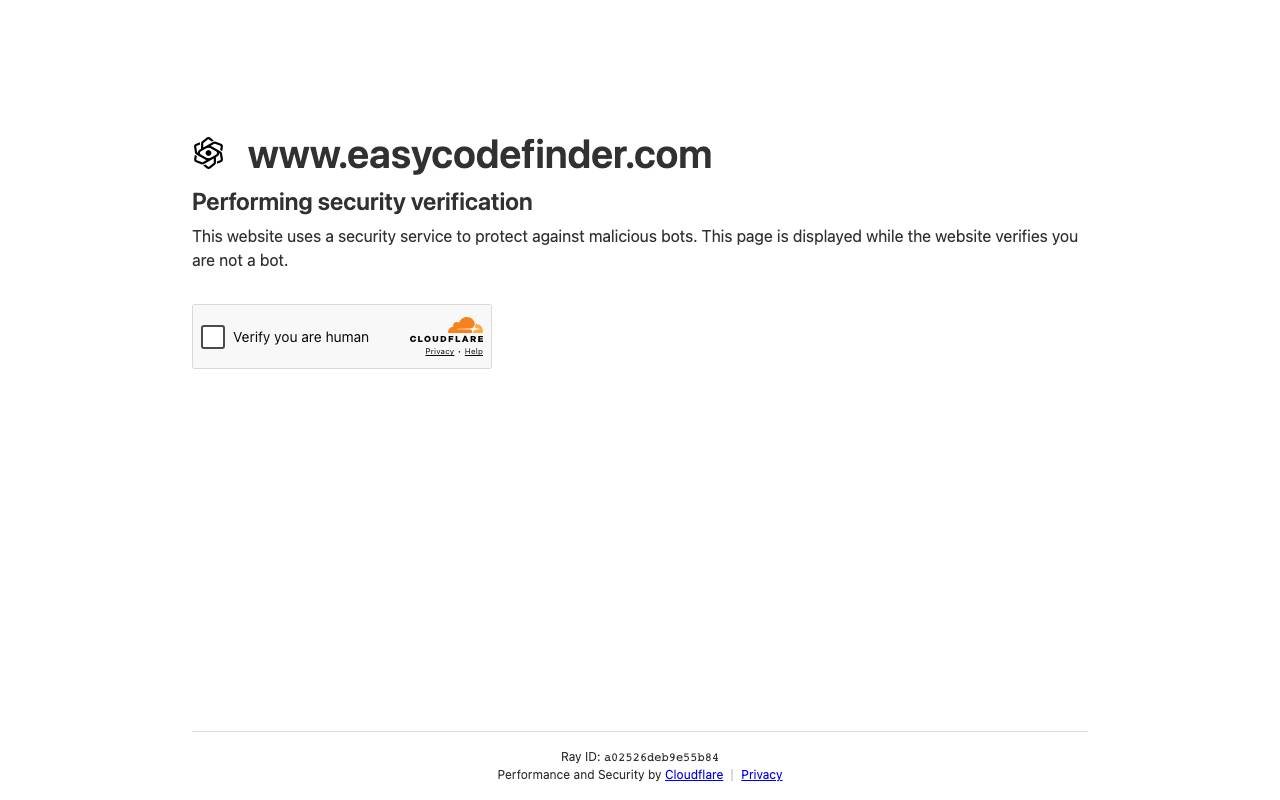 EasyCodeFinder website preview