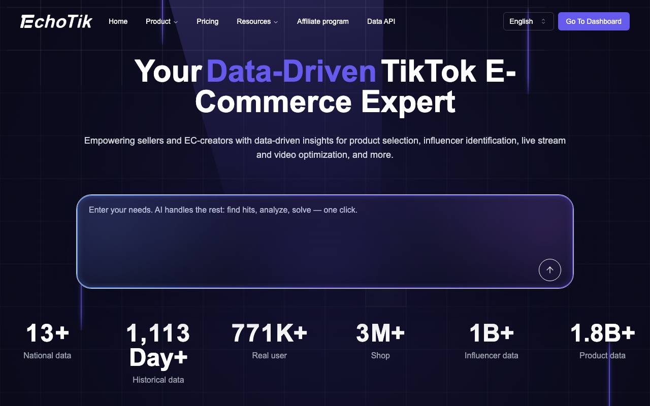 EchoTik website preview