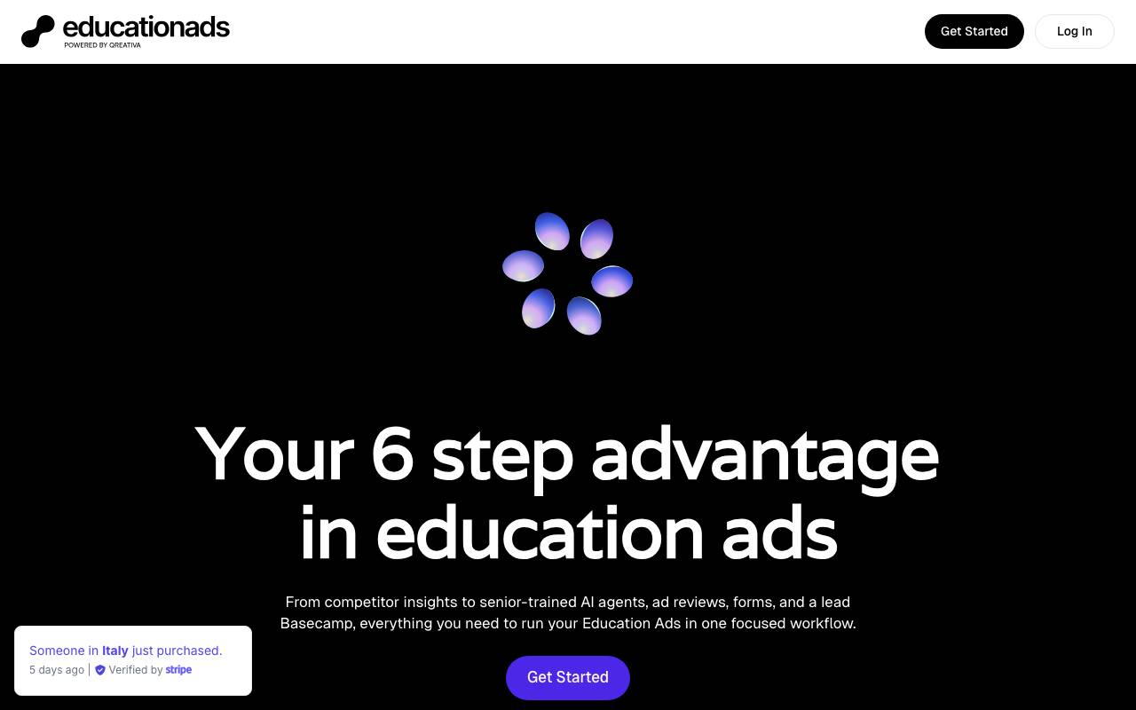 EducationAds AI website preview