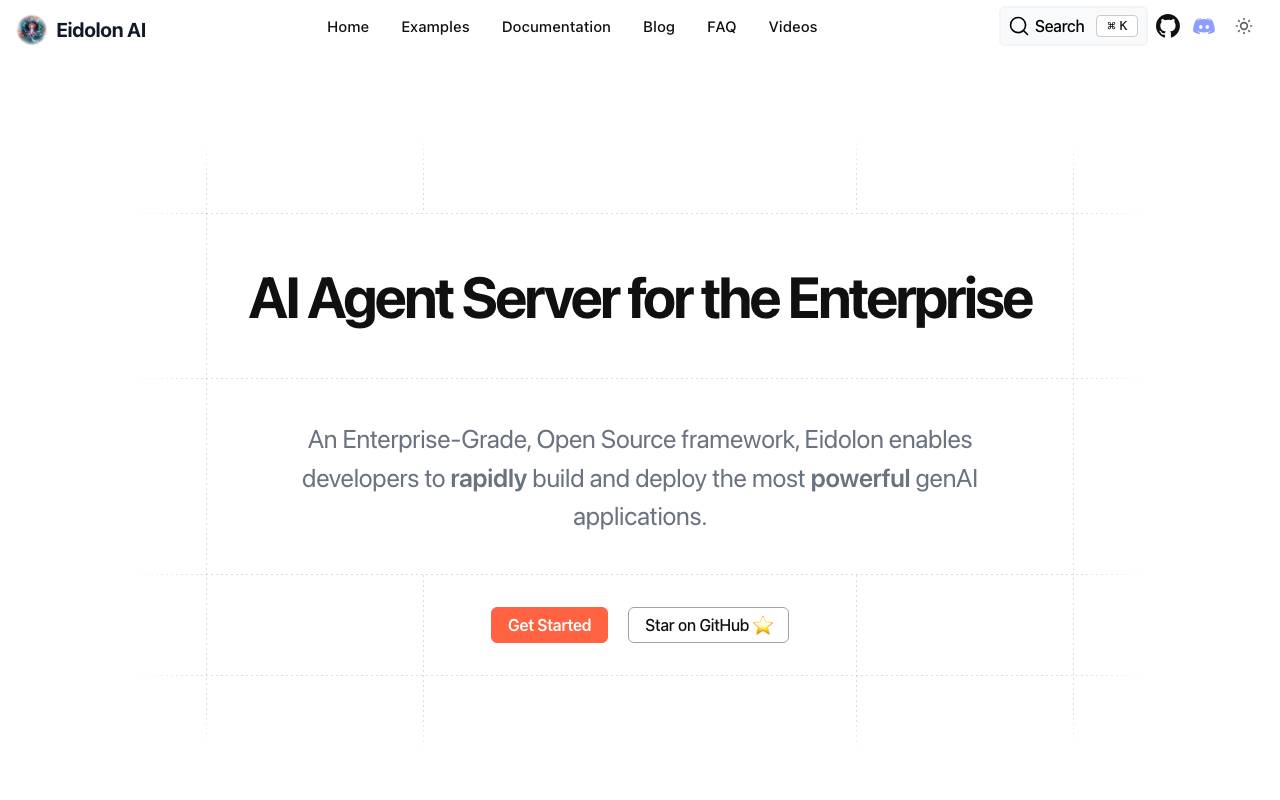 Eidolon AI website preview