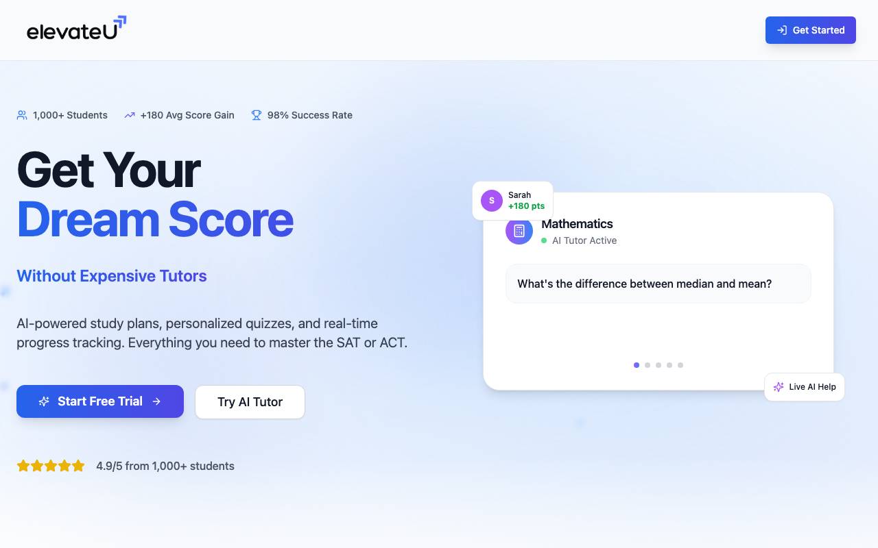 ElevateU website preview