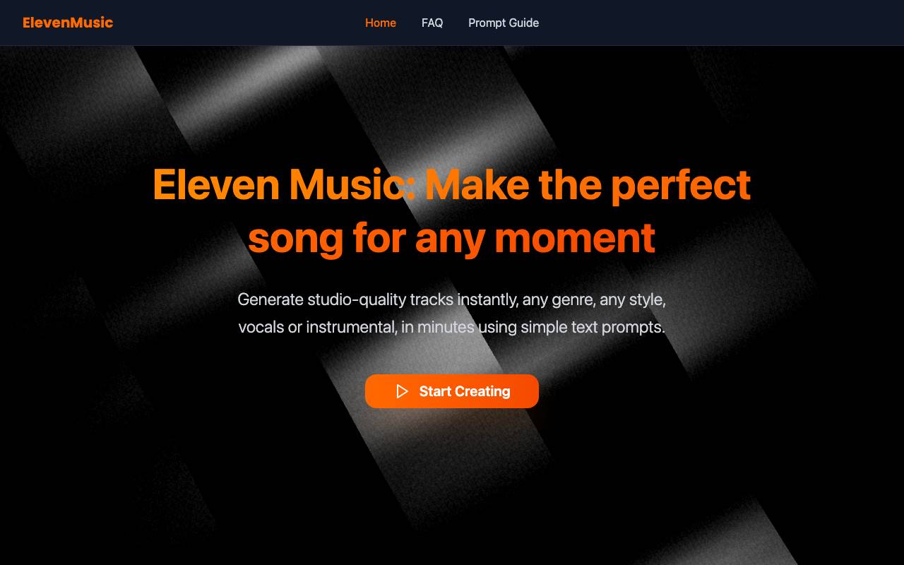 Eleven Music website preview