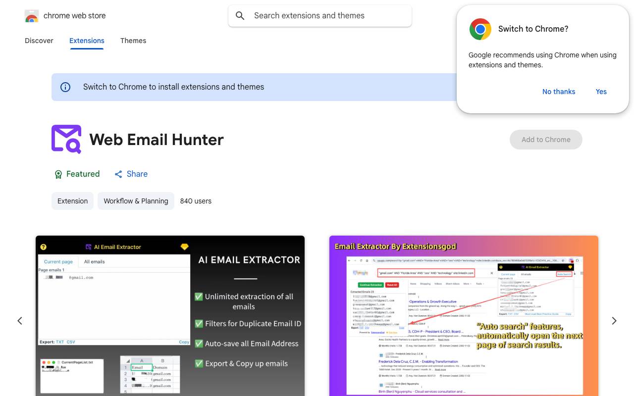Email AI Extractor website preview