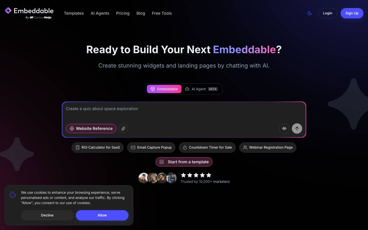 Embeddable website preview