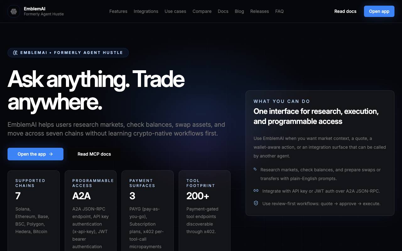 EmblemAI website preview