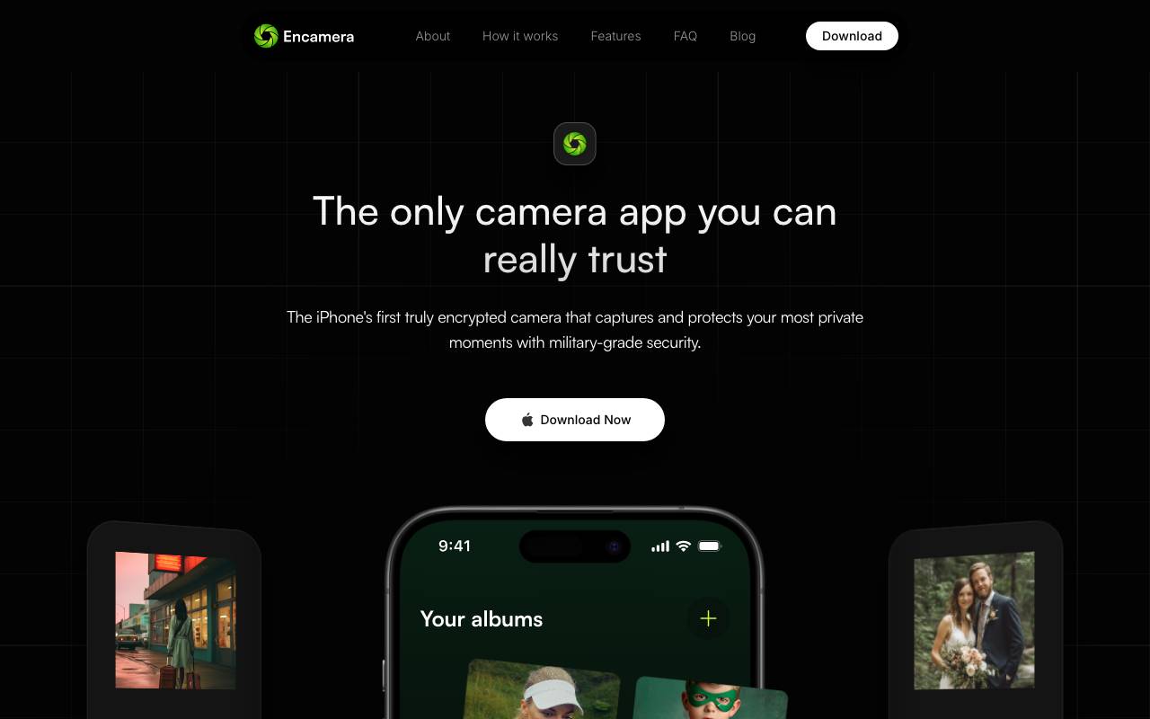 Encamera website preview
