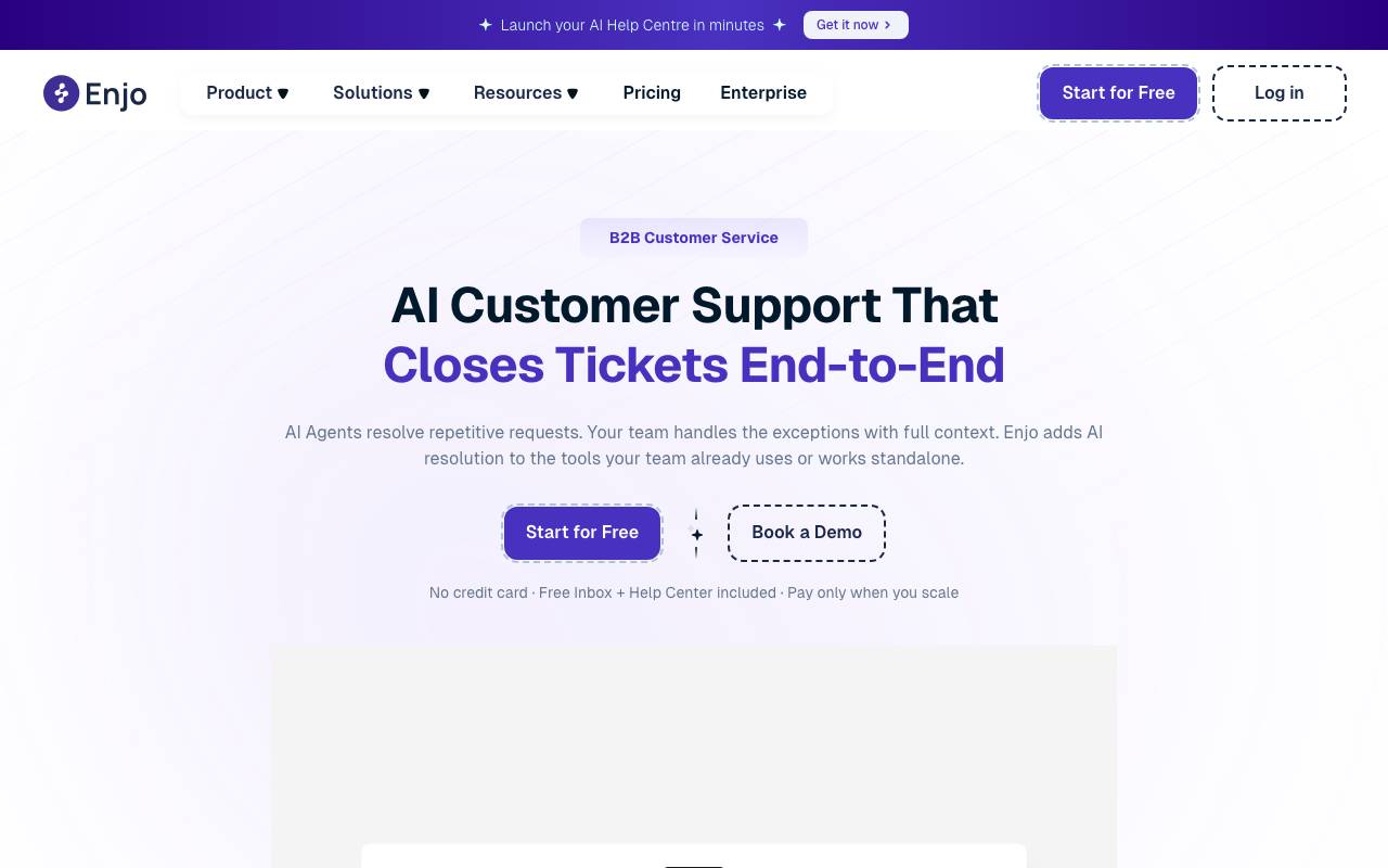 Enjo AI website preview