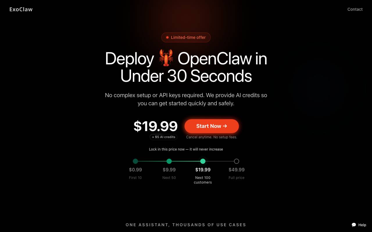 ExoClaw website preview
