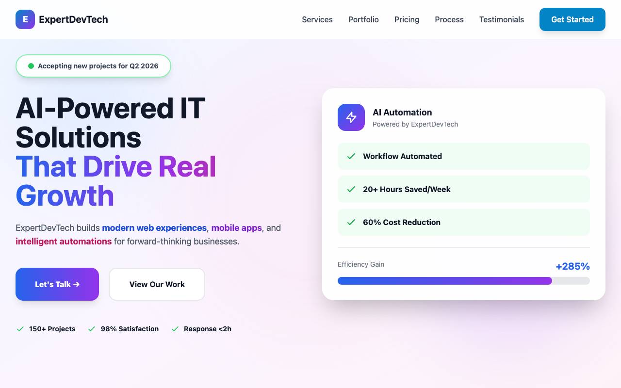 ExpertDevTech website preview
