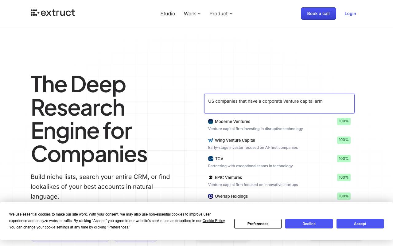 Extruct AI website preview