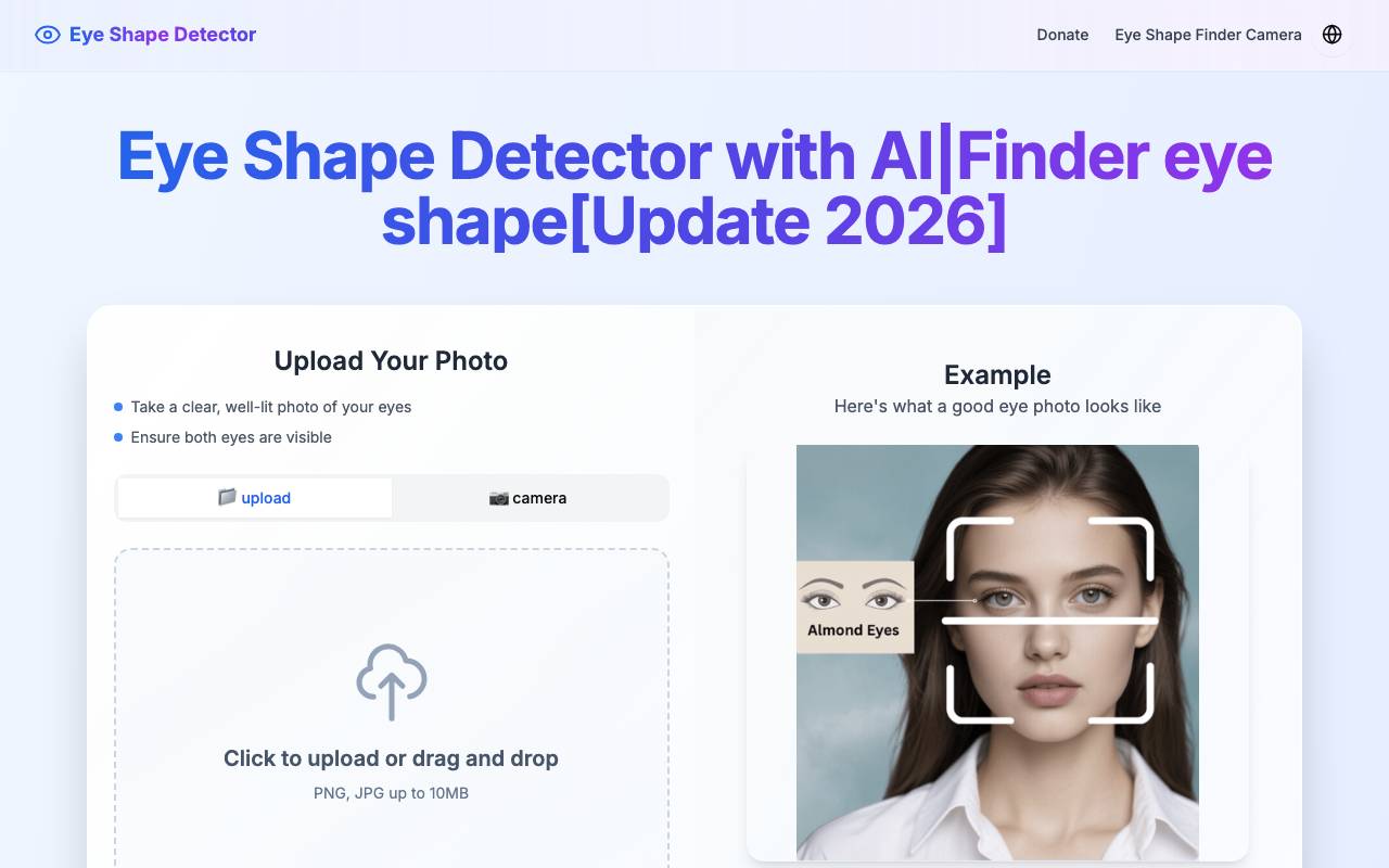 eye type detector website preview
