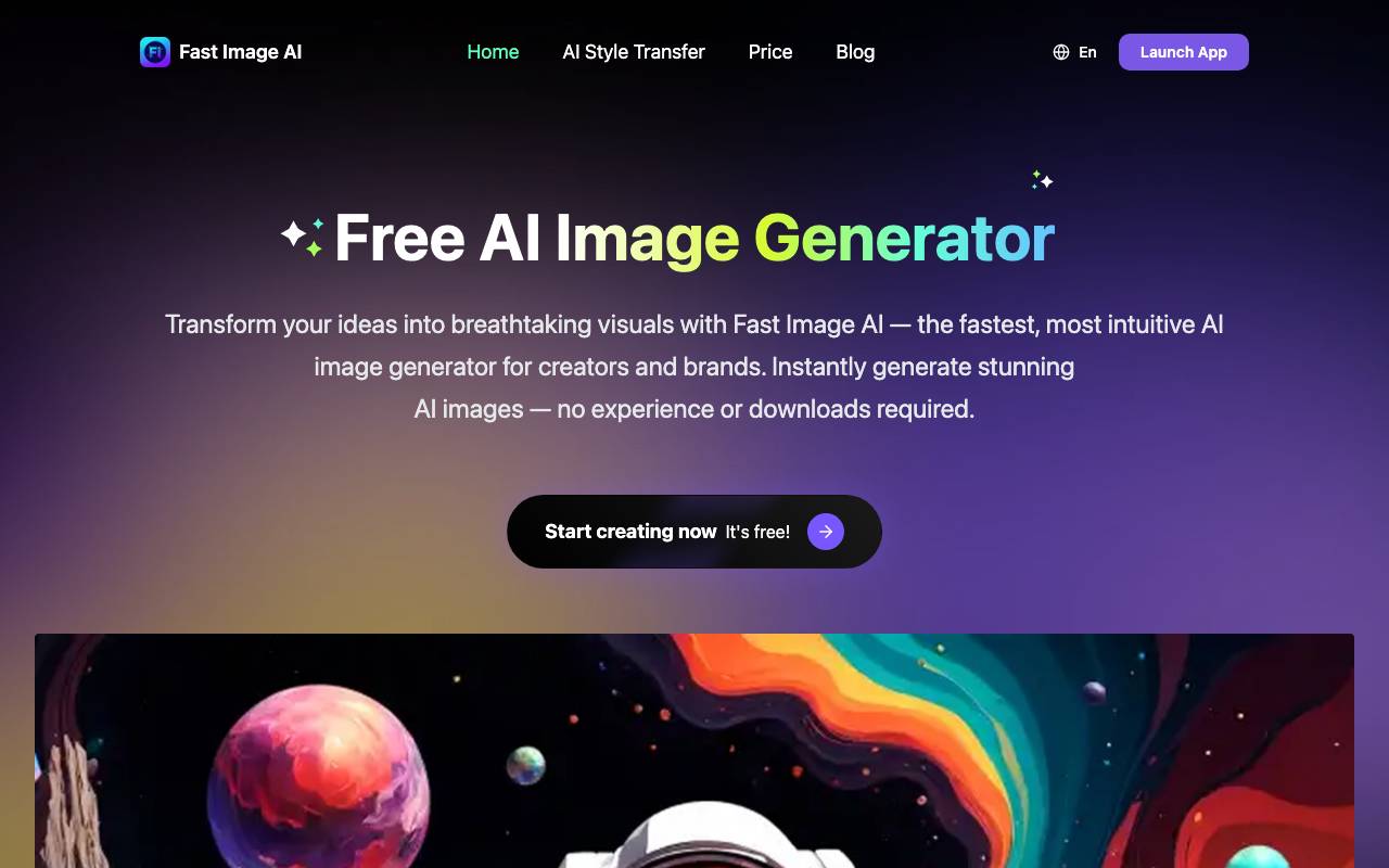 Fast Image AI website preview
