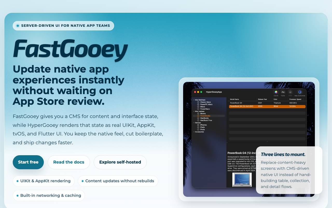 FastGooey website preview