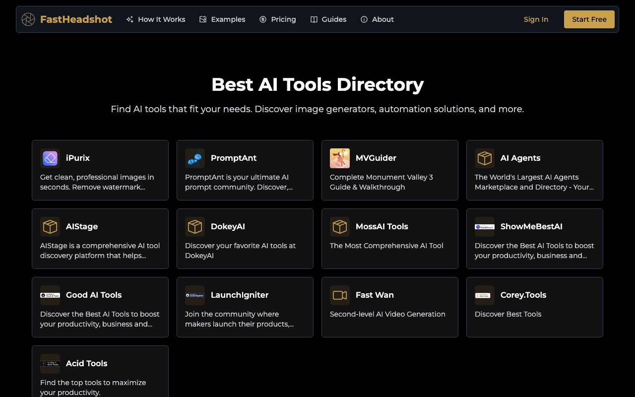FastHeadshot website preview