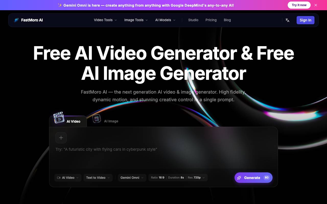 FastMoro AI website preview
