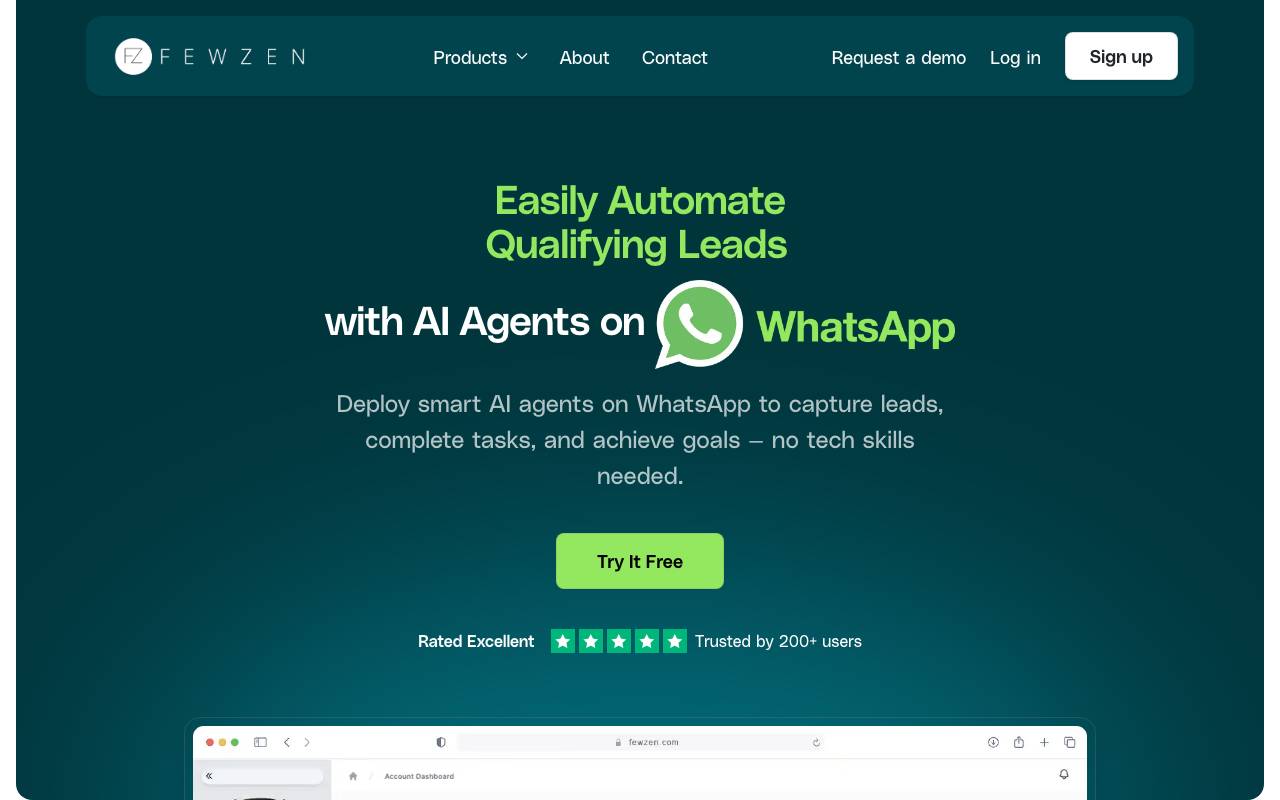 FewzenAI website preview