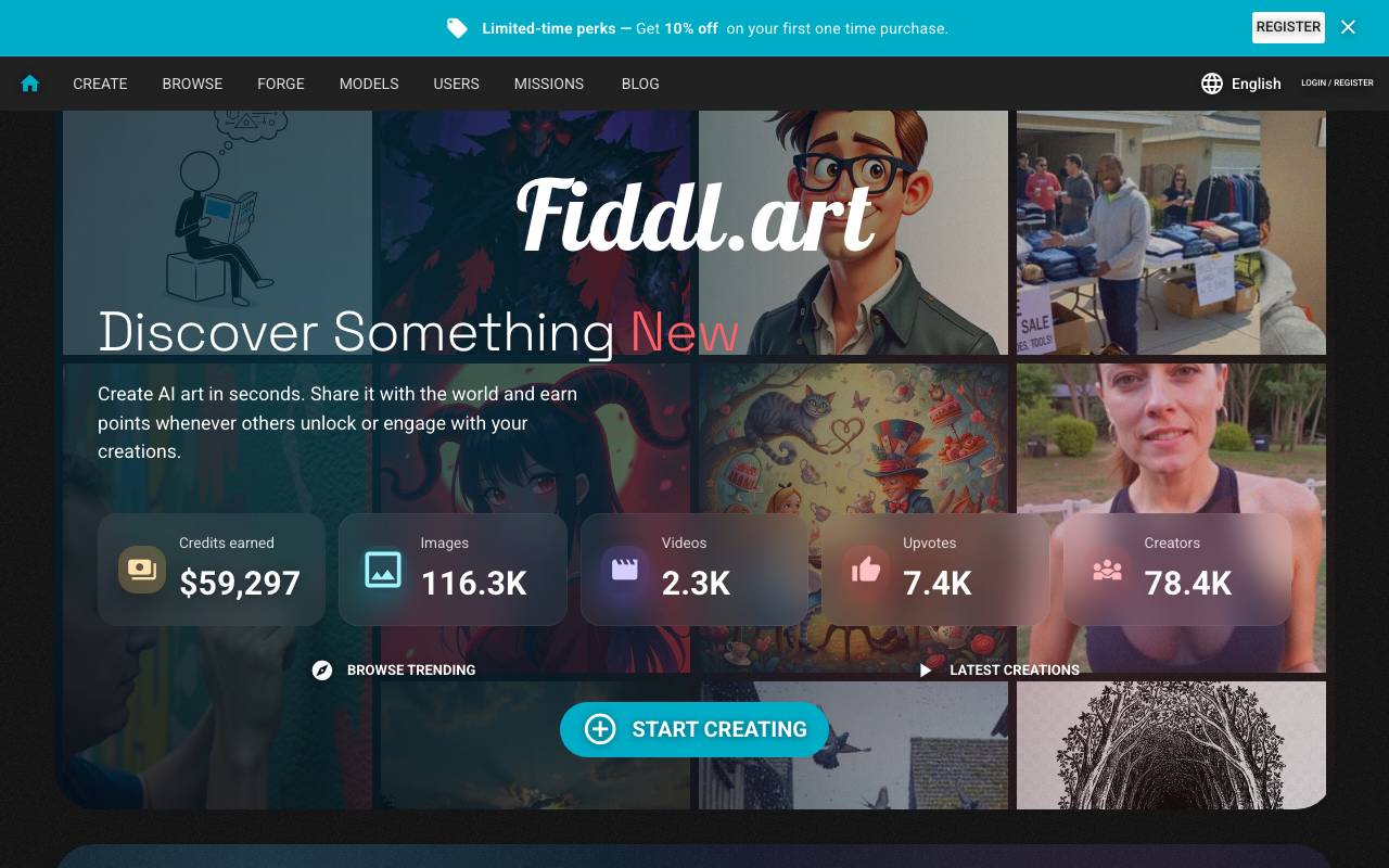 Fiddl.art website preview