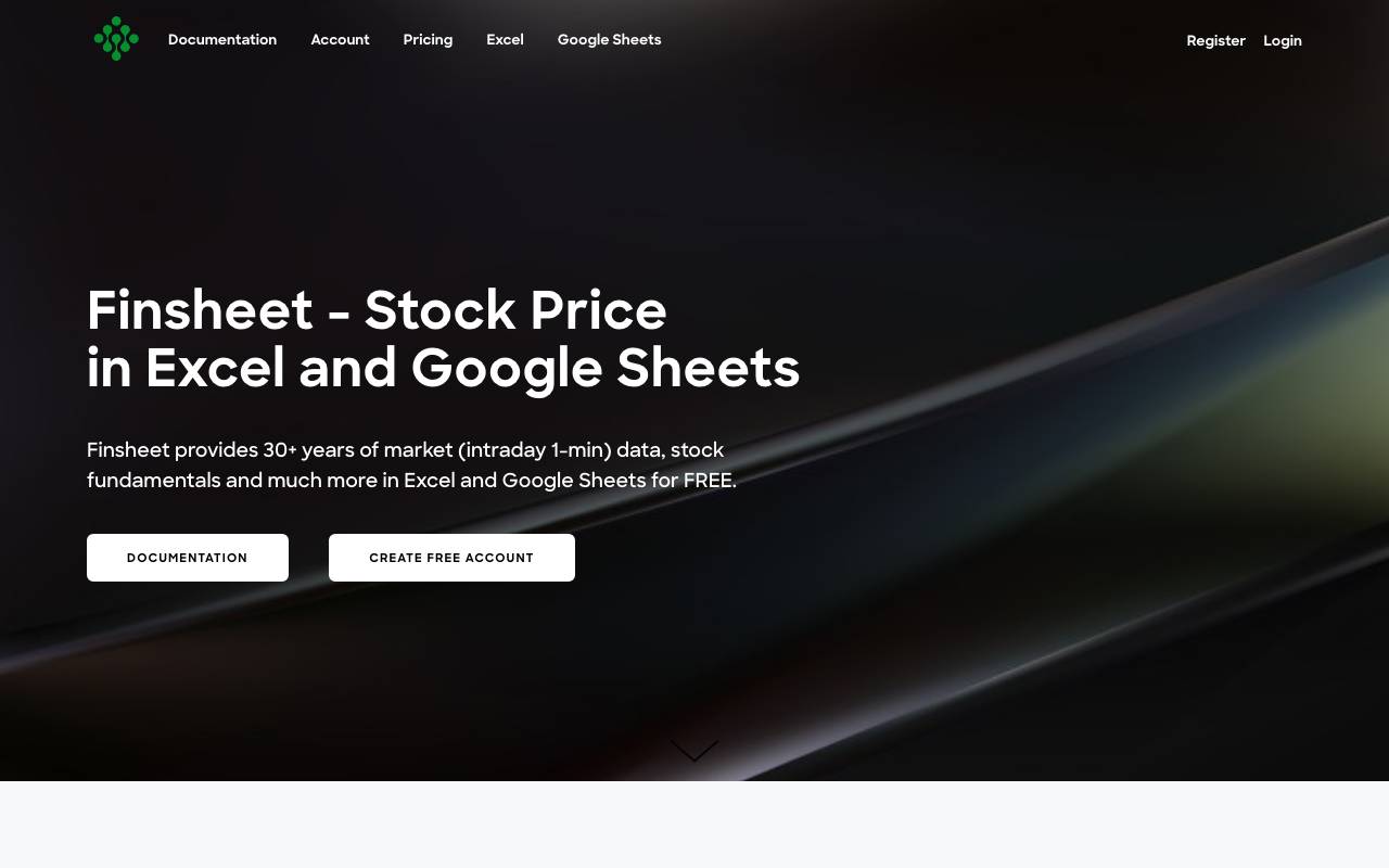 Finsheet website preview