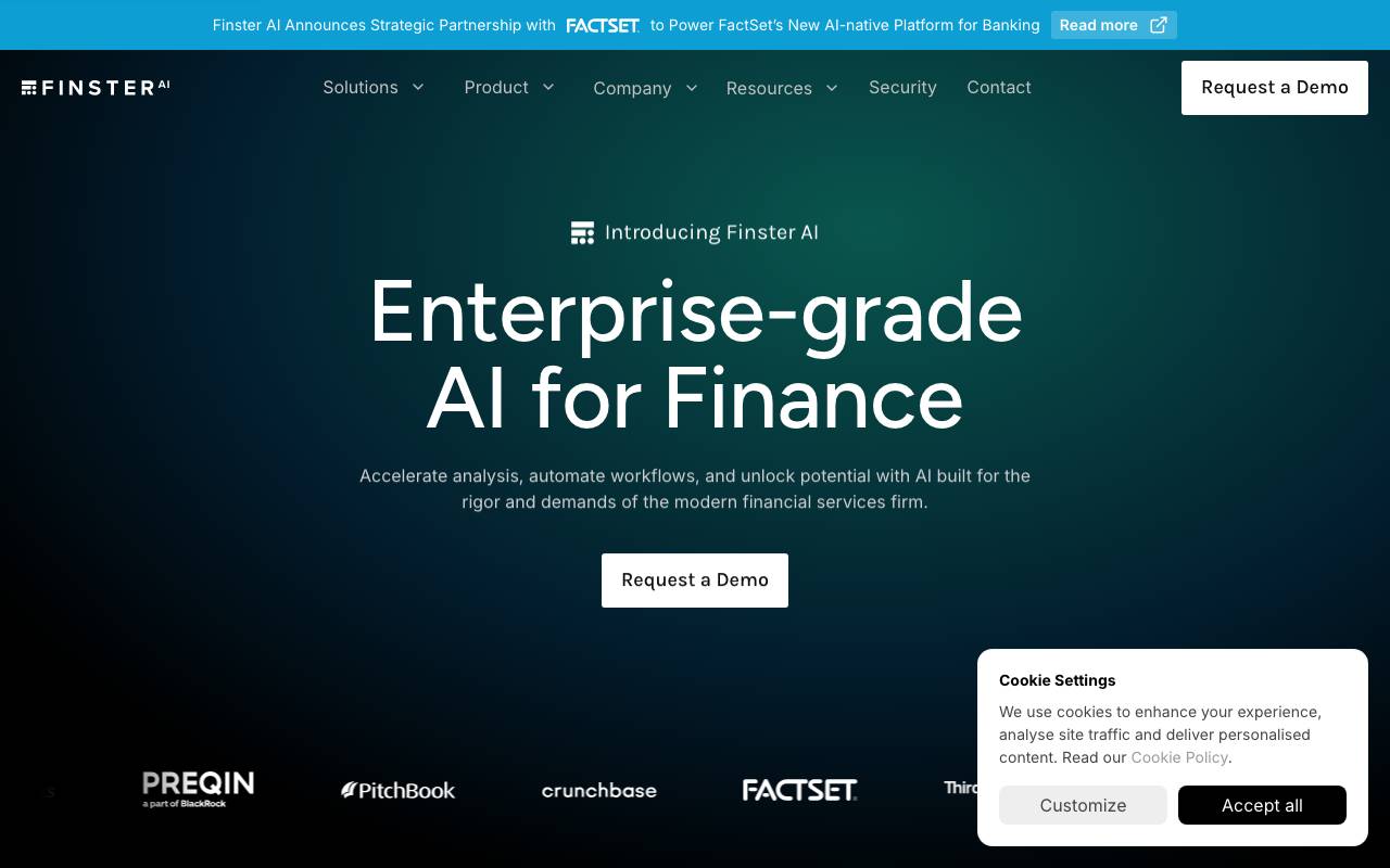 Finster AI website preview