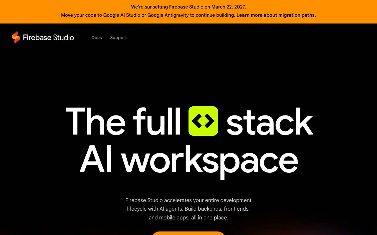 Firebase Studio website preview
