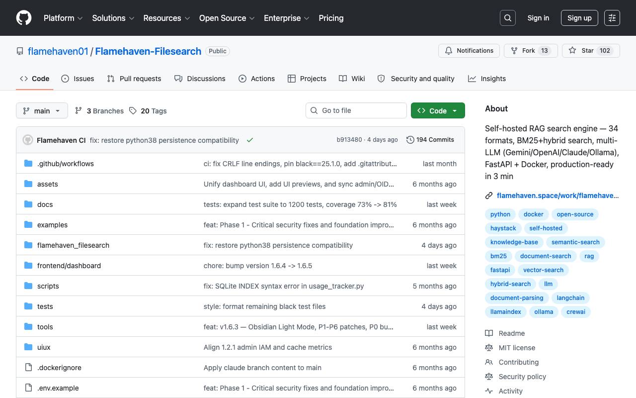 FLAMEHAVEN FileSearch website preview