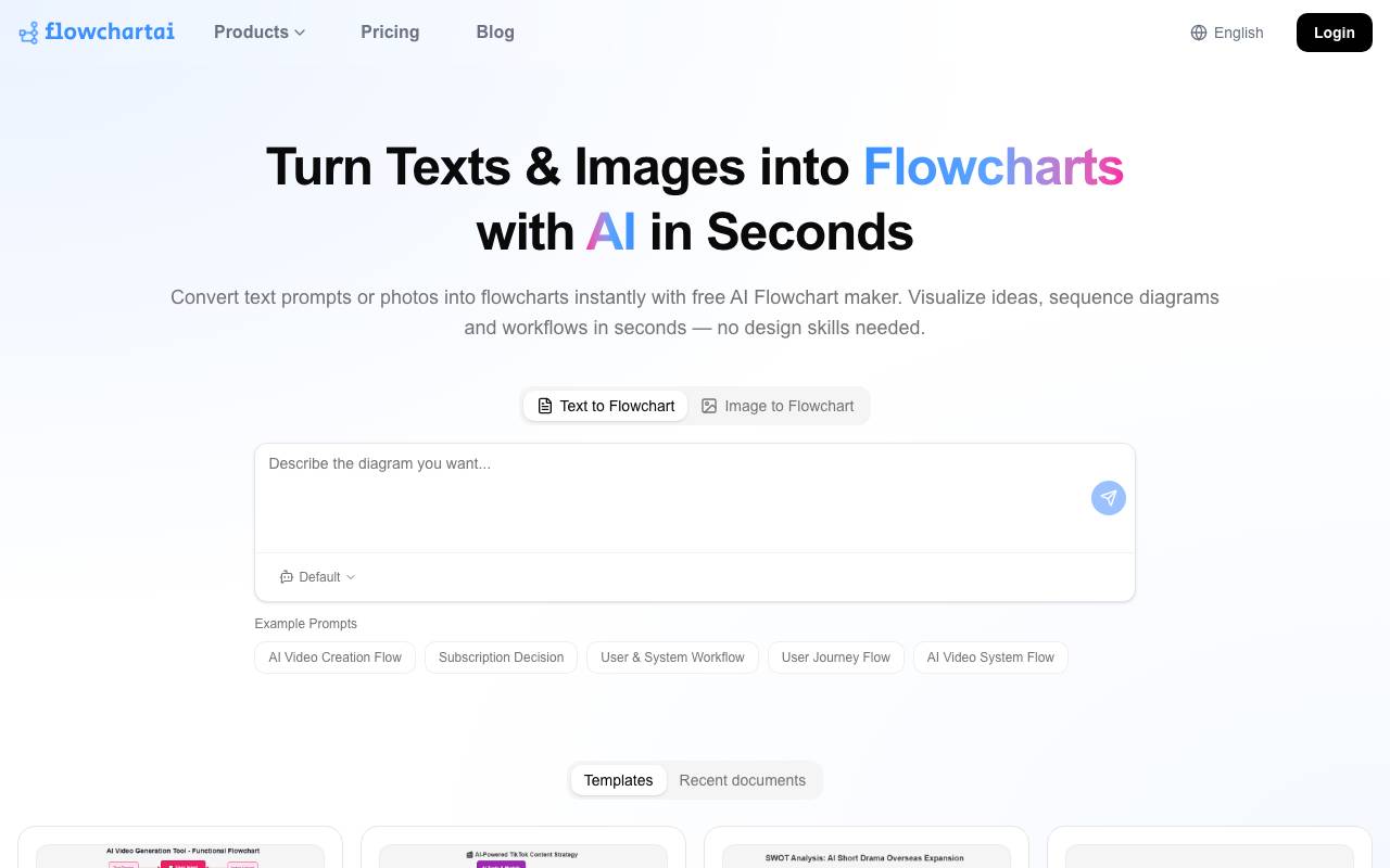 FlowchartAI website preview