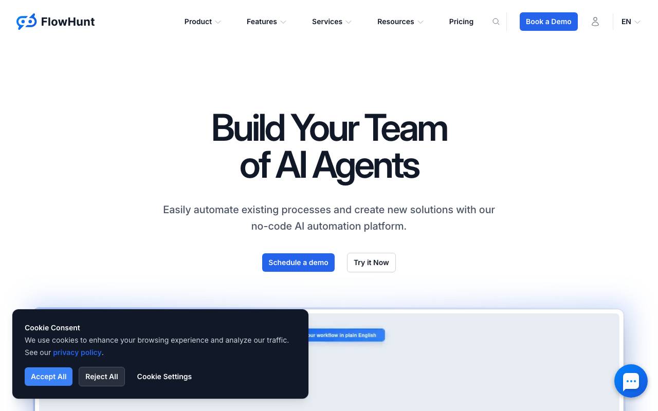 FlowHunt website preview