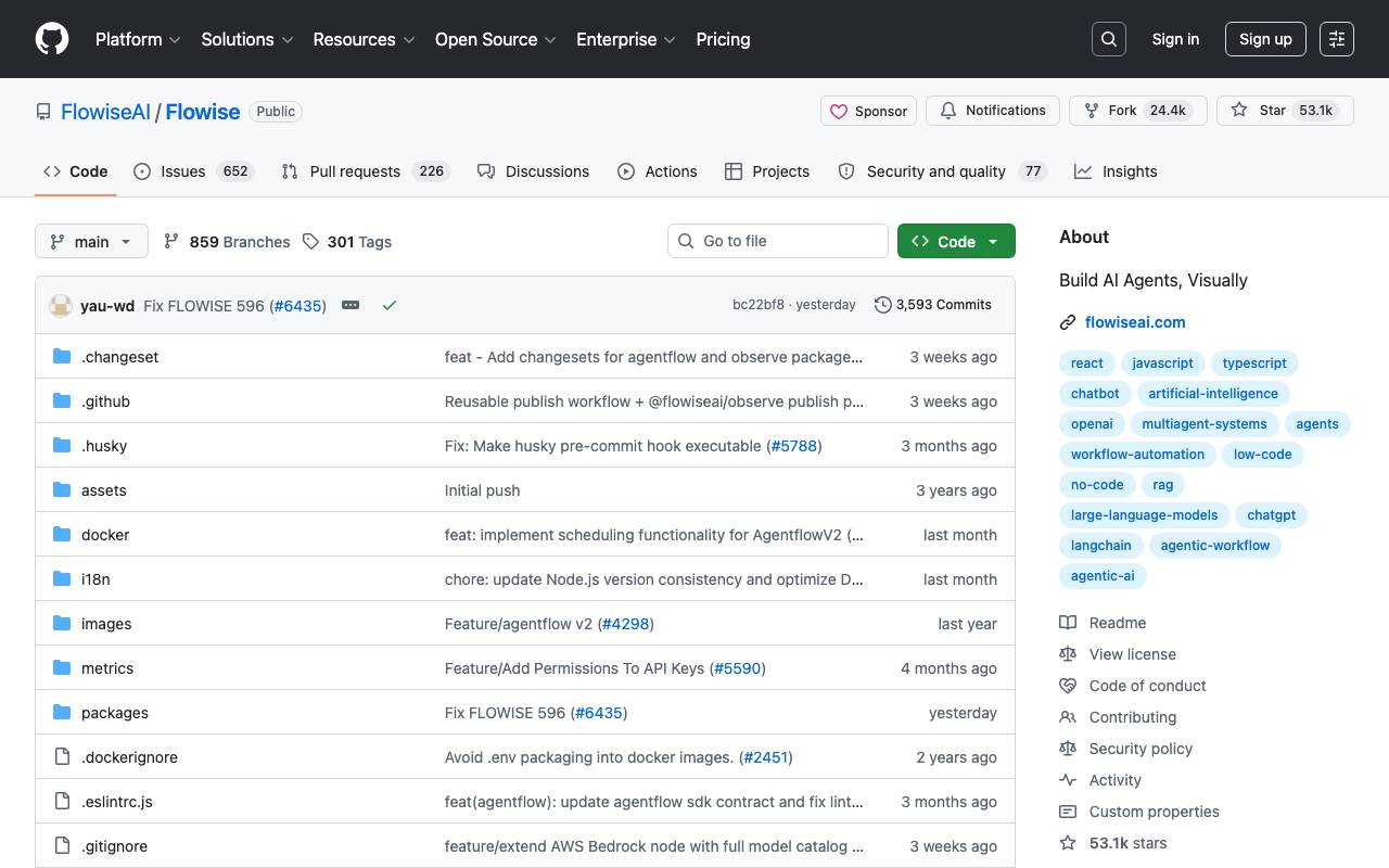 Flowise AI website preview
