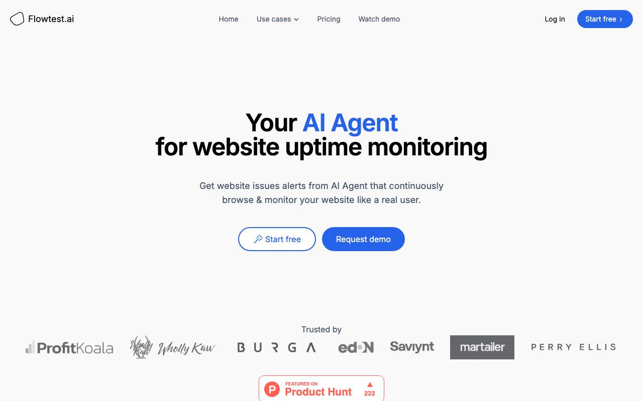 Flowtest AI website preview