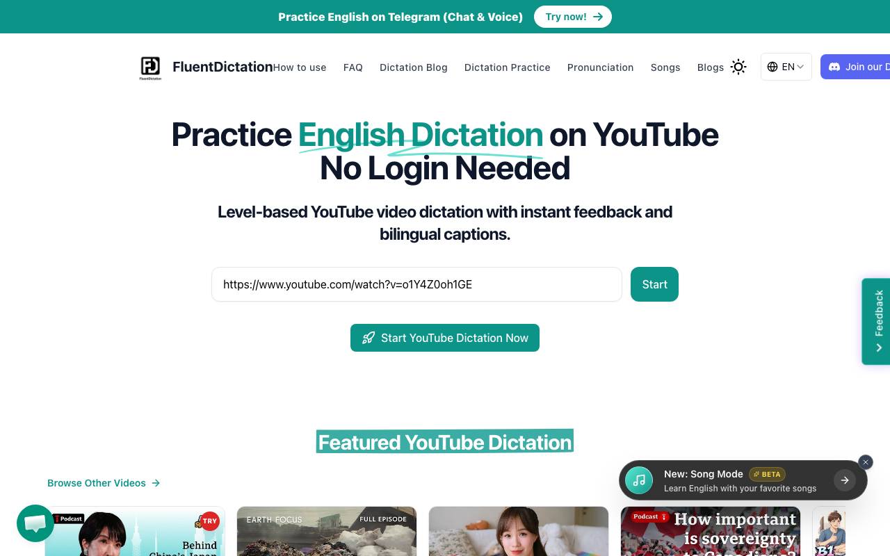 FluentDictation website preview