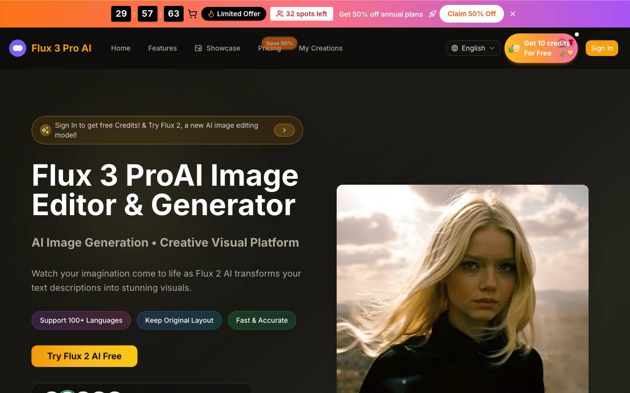 Flux 2 website preview