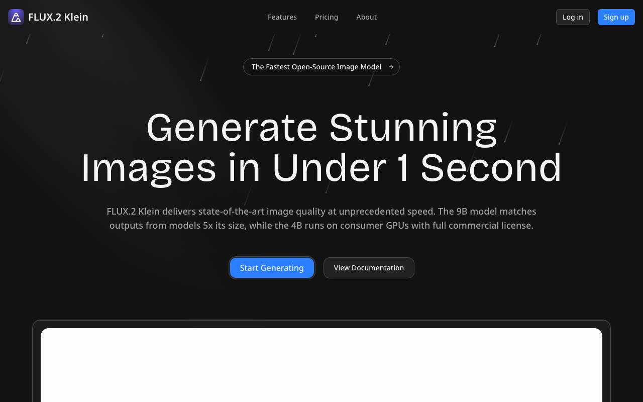 Flux 2 Klein website preview