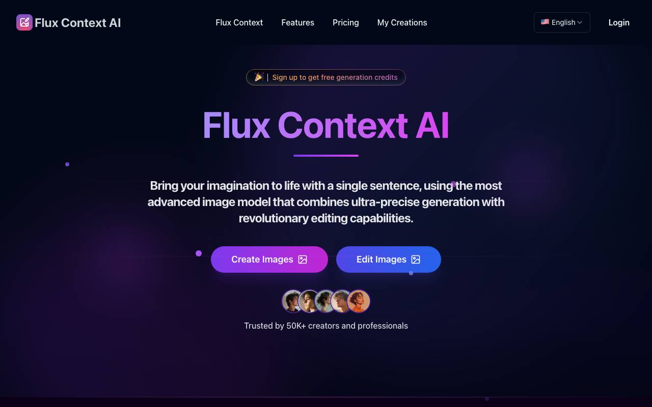 Flux Context AI website preview