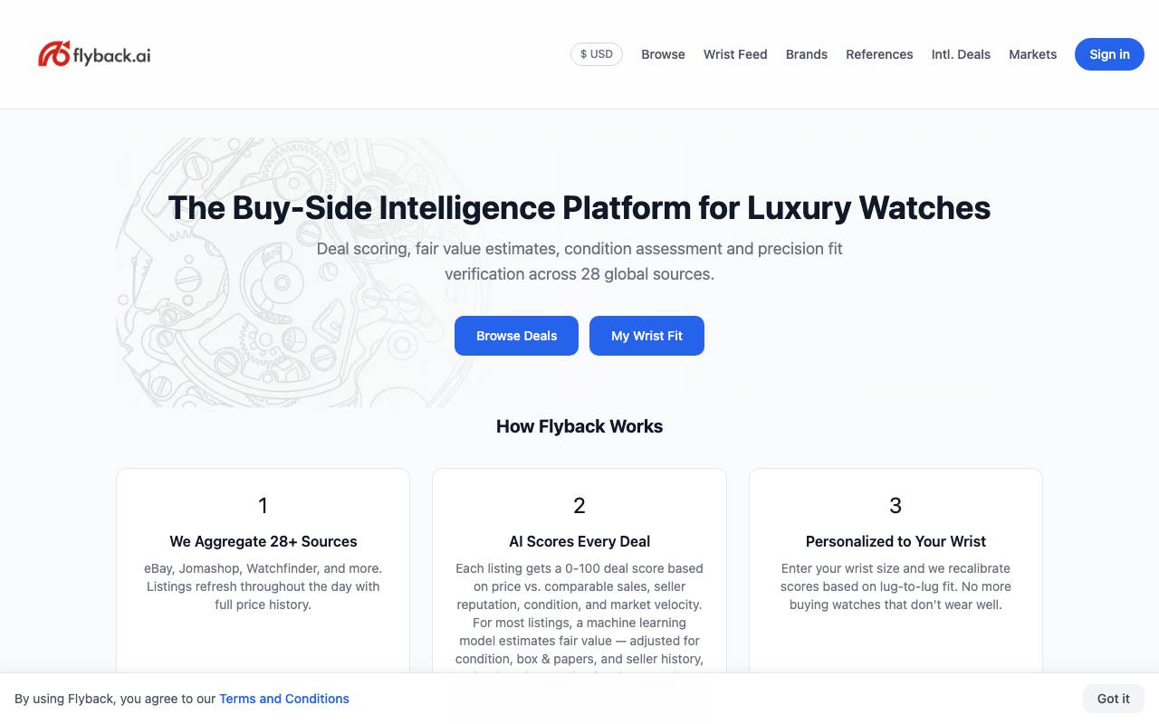 Flyback.ai website preview