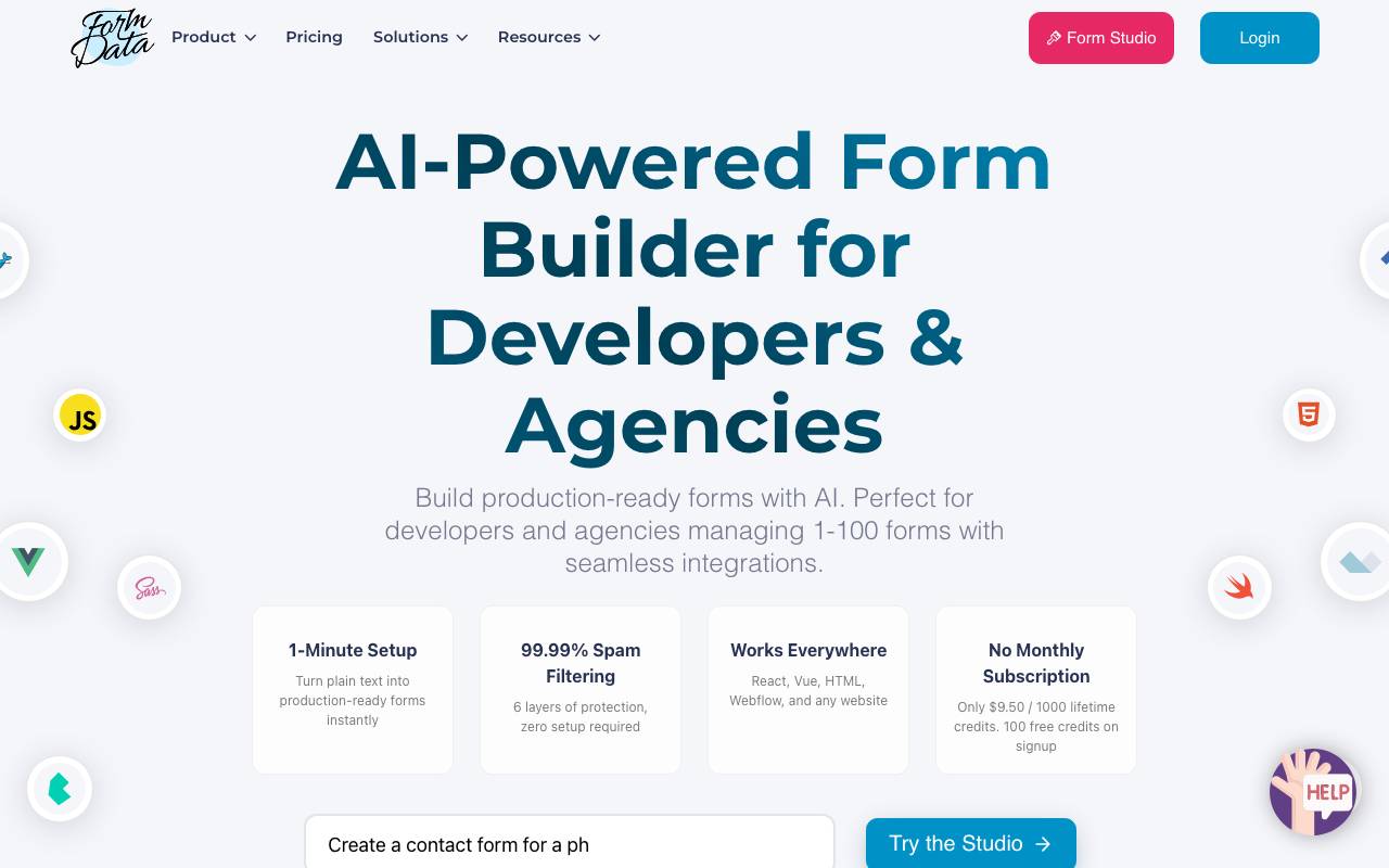 Form Data website preview