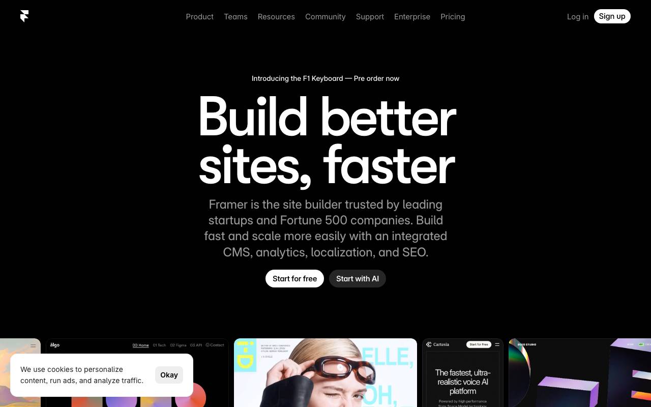 Framer website preview