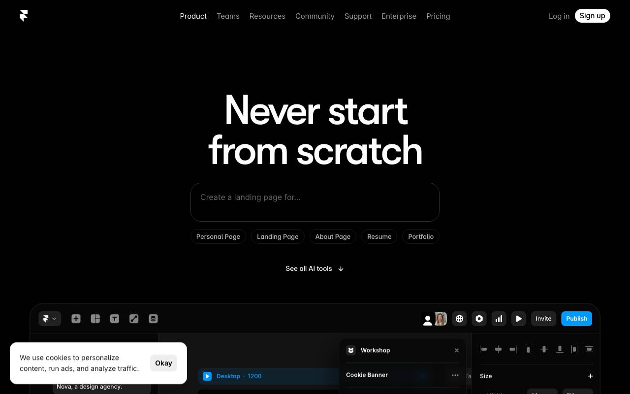 Framer AI website preview