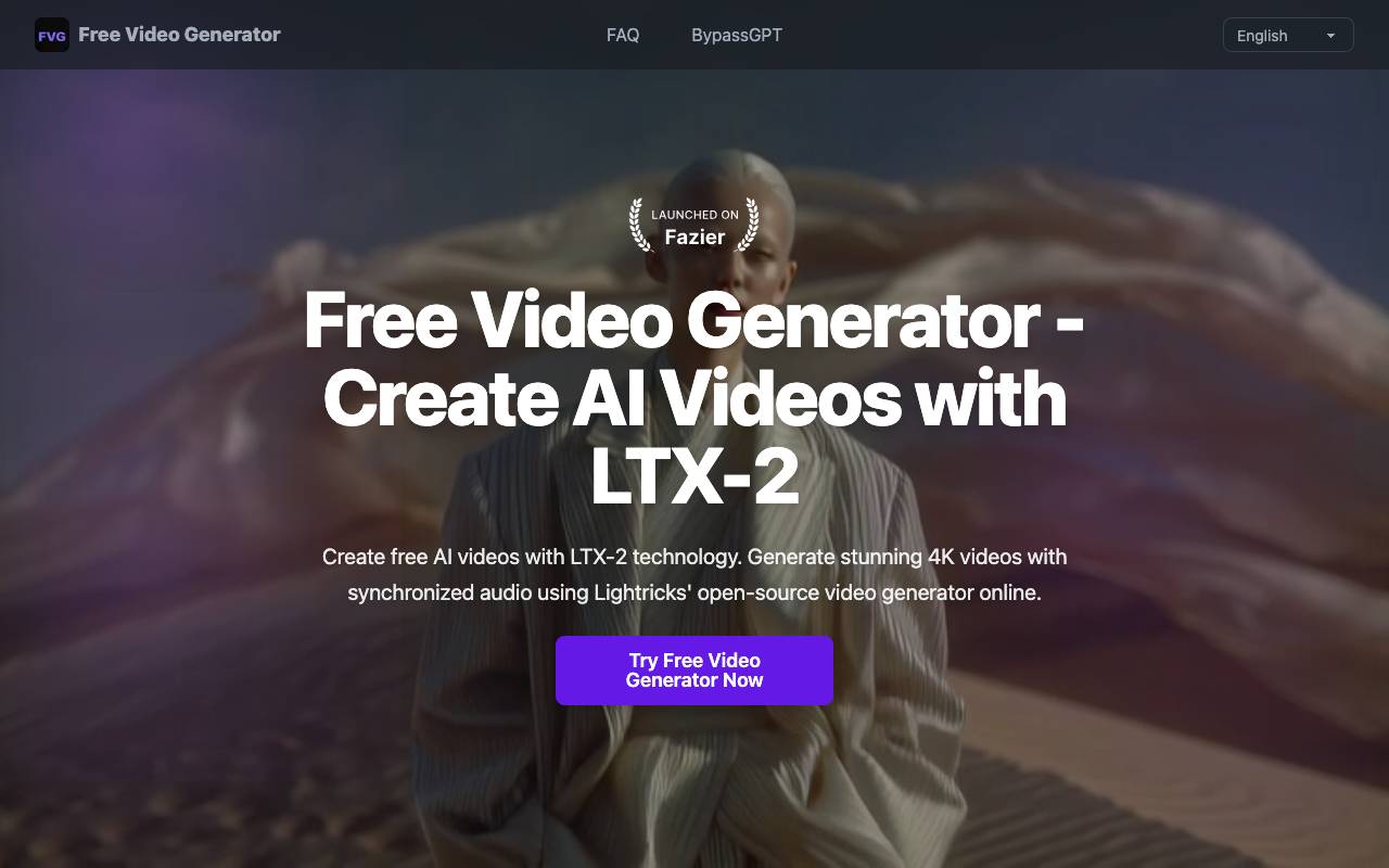 Free Video Generator website preview