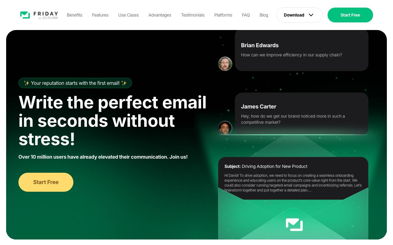 Friday AI website preview