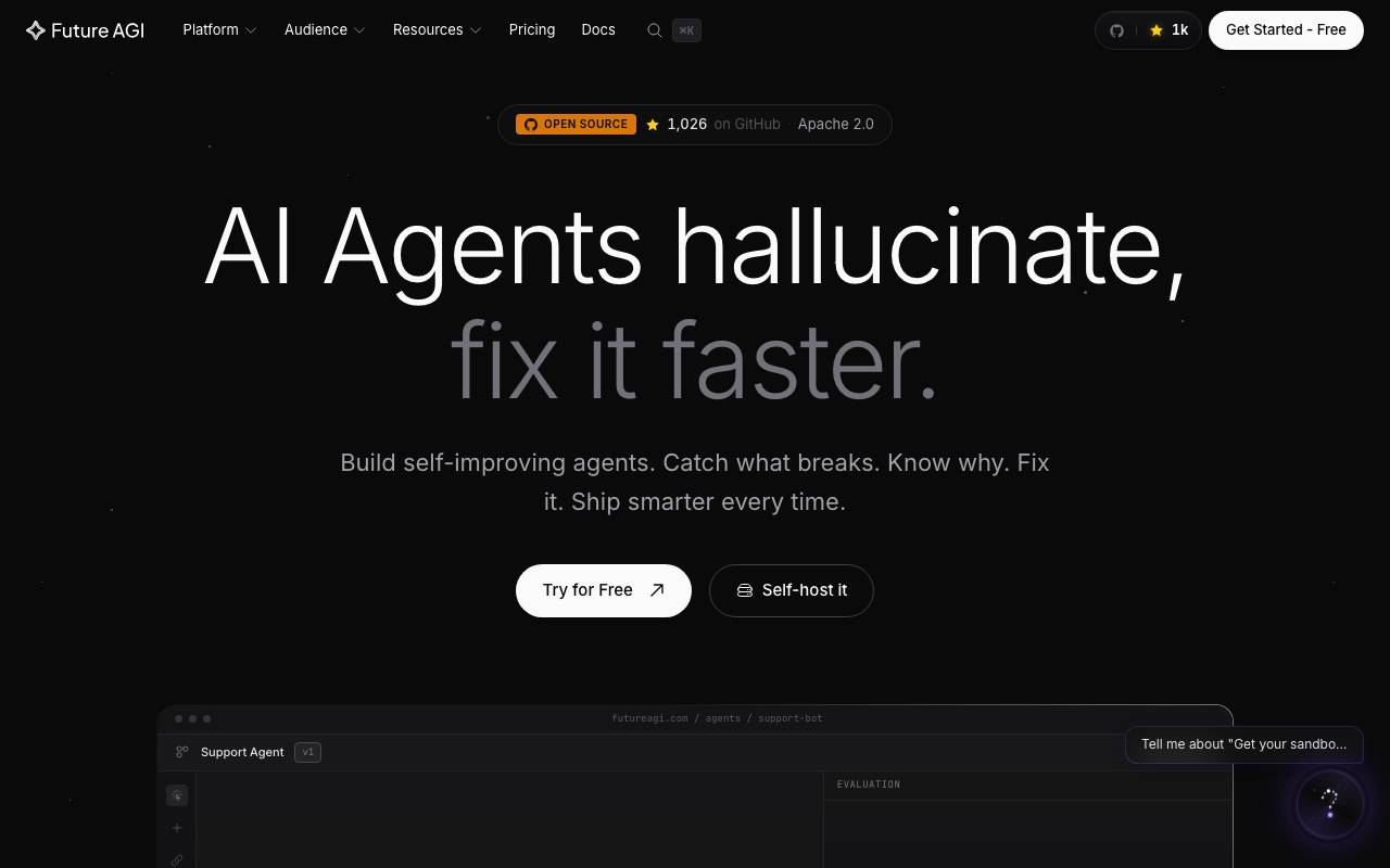 Future AGI website preview