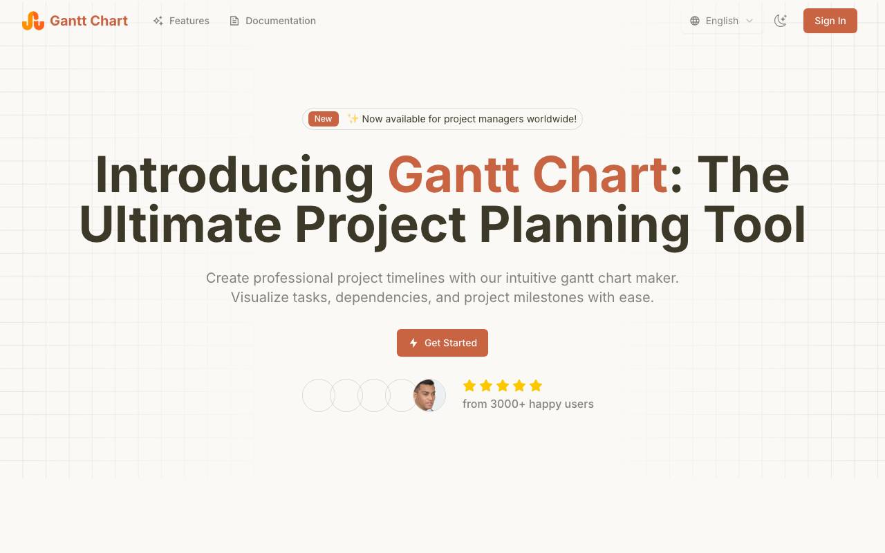 Gantt Chart website preview