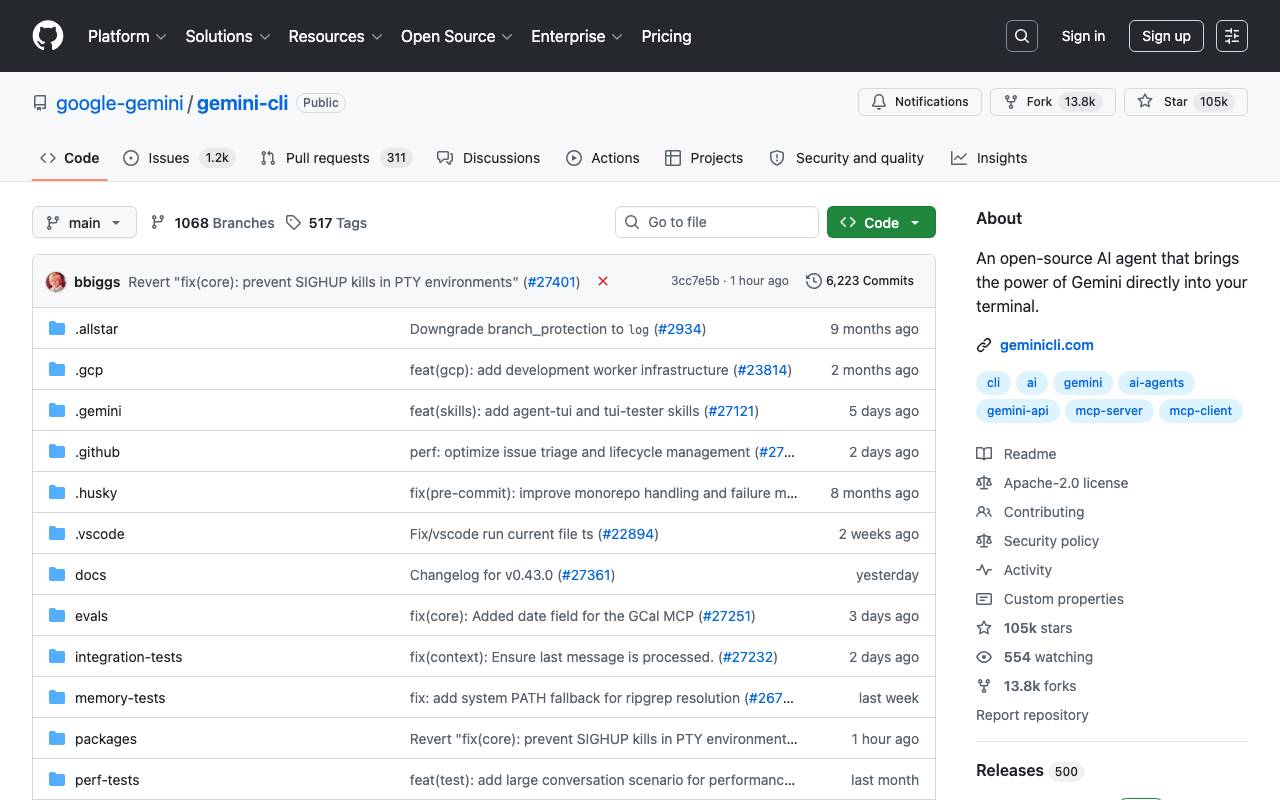 Gemini CLI website preview