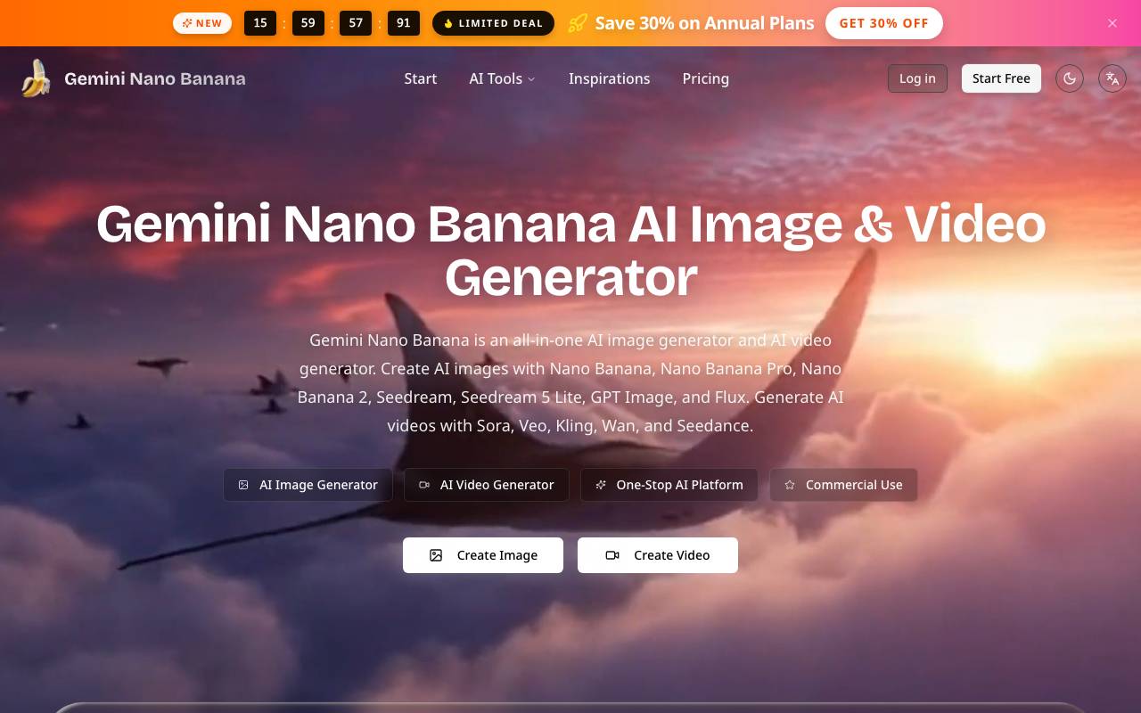 Gemini Nano Banana website preview