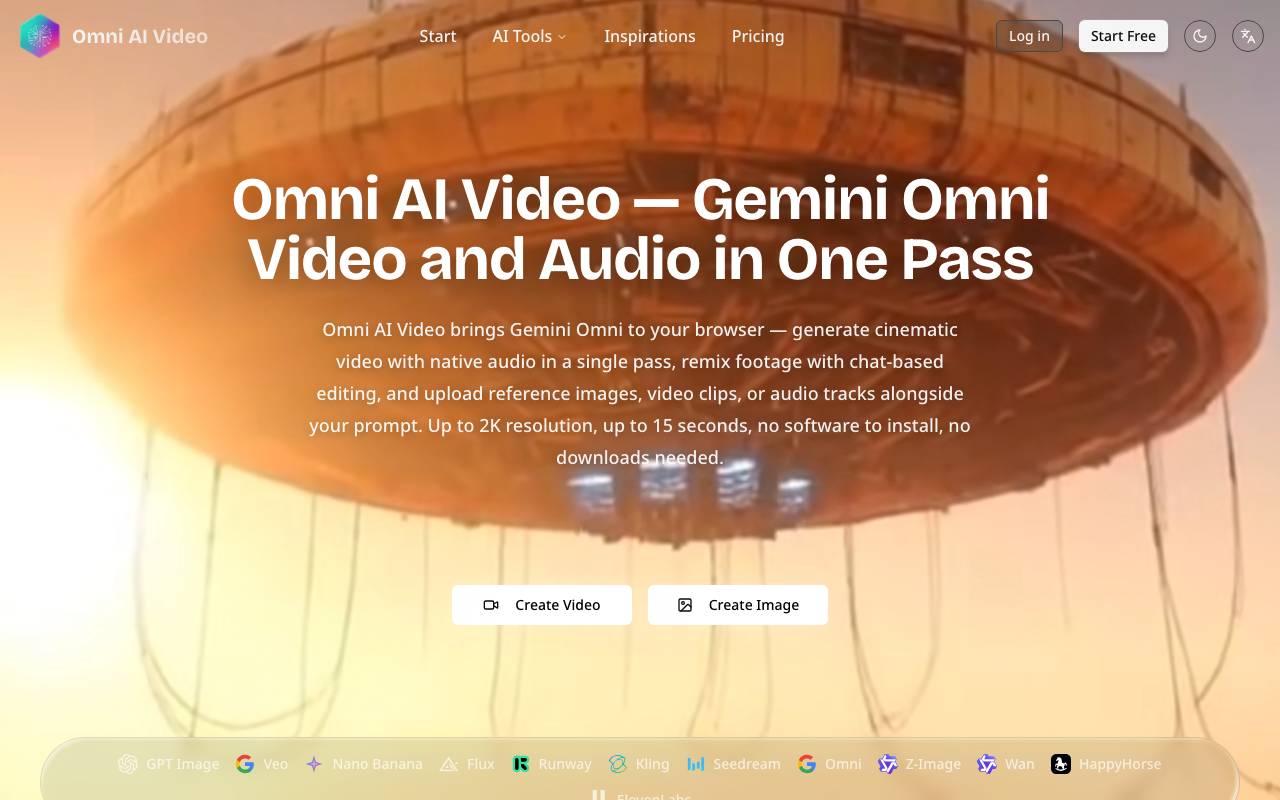 Gemini Omni AI Video Generator website preview