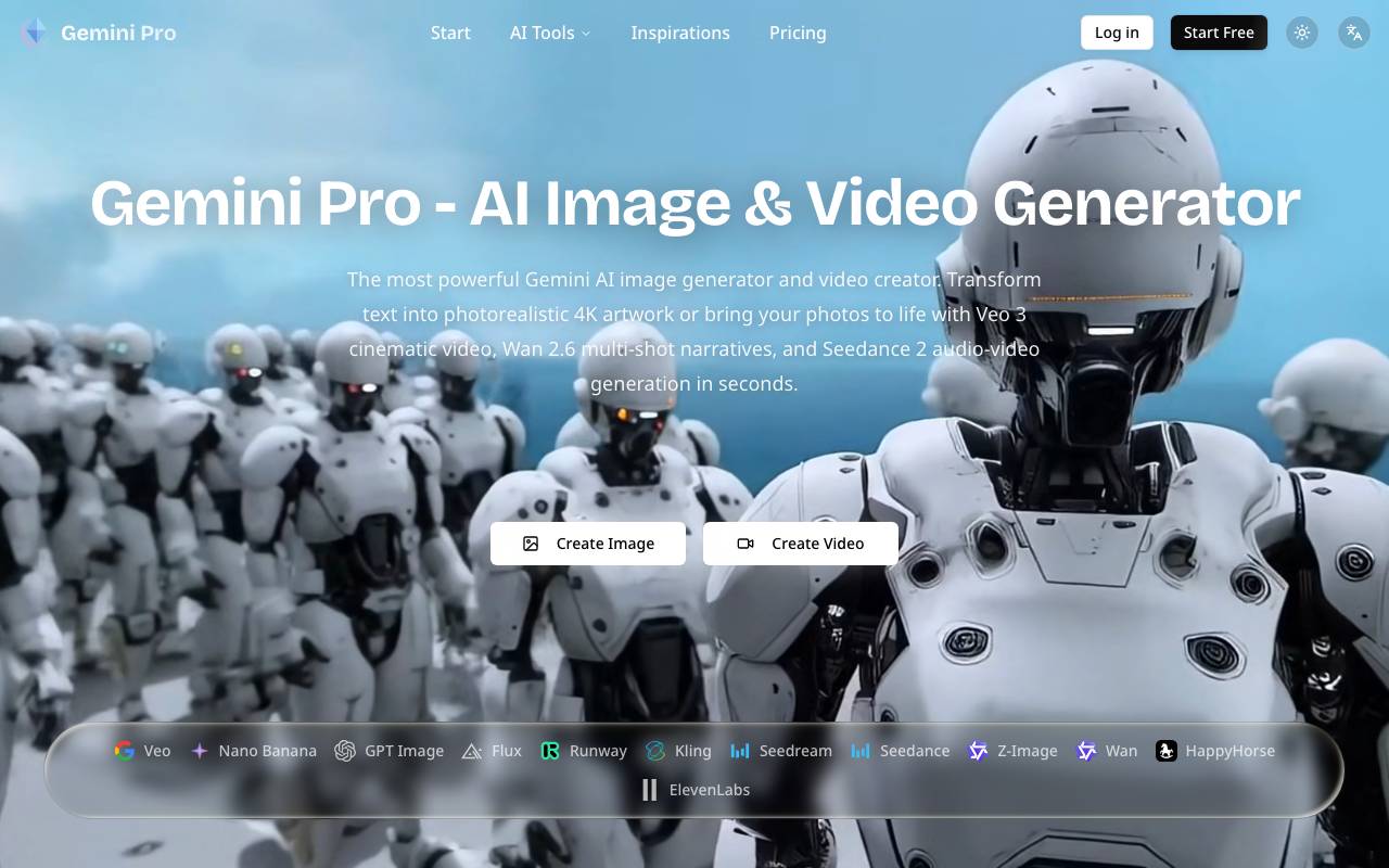 Gemini Pro website preview